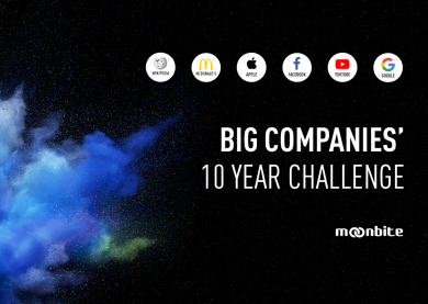 Big companies' 10-year challenge. Infographic