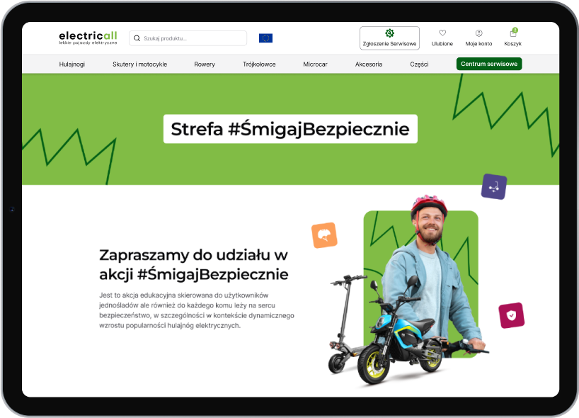 Widok strony głównej Electricall
